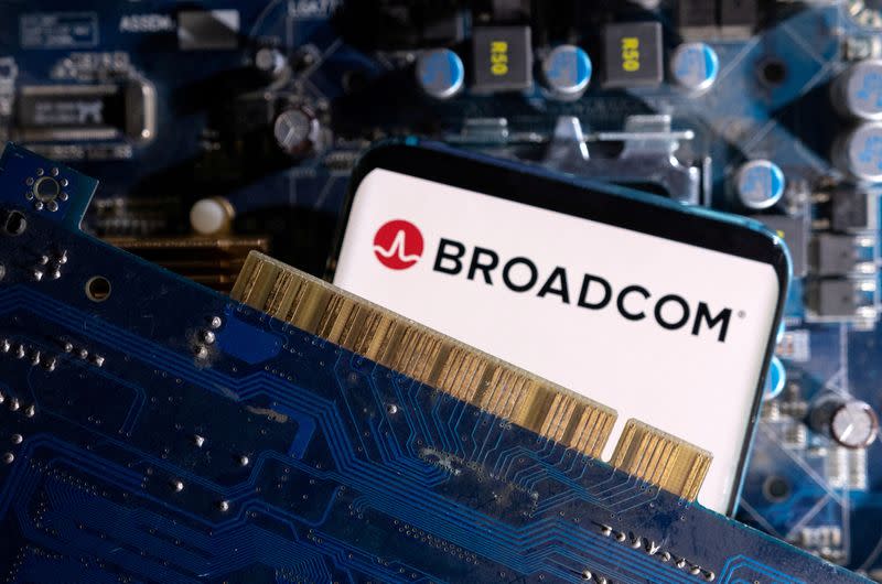 FILE PHOTO: Illustration shows Broadcom logo