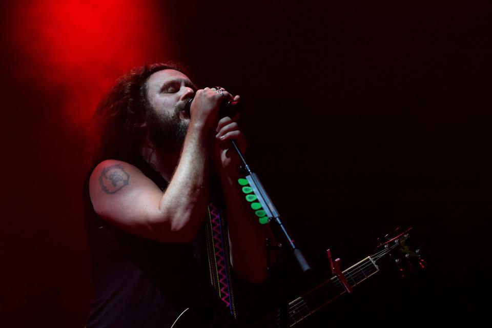 Jim James of My Morning Jacket performs at Bonnaroo in Manchester, Tenn., Sunday, June 18, 2023.