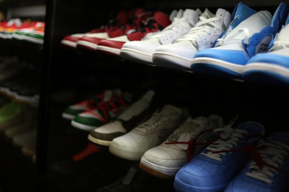 Shoes lined up at CoolKicks