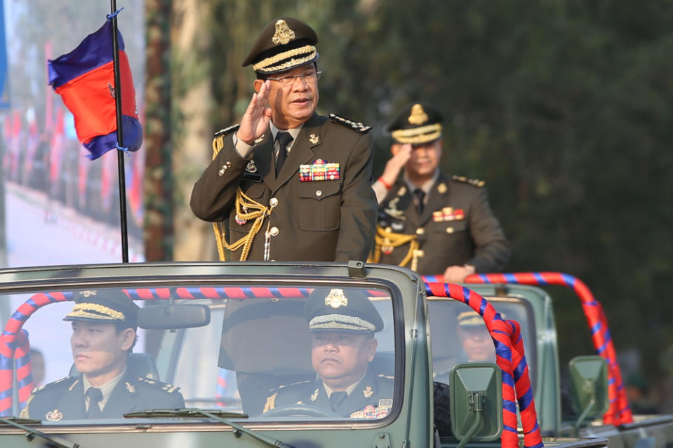 File photo showing Cambodian Prime Minister Hun Sen. The Hun Sen administration in the lead-up to November 9 had reportedly arrested and charged CNRP members for allegedly plotting to overturn the government. — AFP handout pic