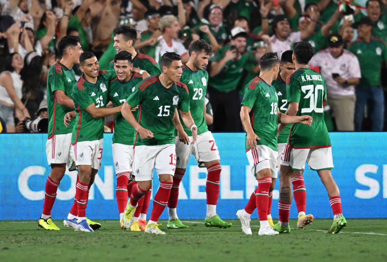 México enfrentando a Perú en partido amistoso del mes pasado. (ROBYN BECK/AFP via Getty Images)