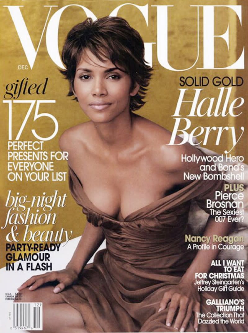 On the cover of the December 2002 issue of Vogue, Berry made herself known not only as a leading lady, but also as a fashion bombshell. Photographer by Annie Leibowitz, the actress glammed up for the holidays with a tousled pixie cut and frosted pink lips.