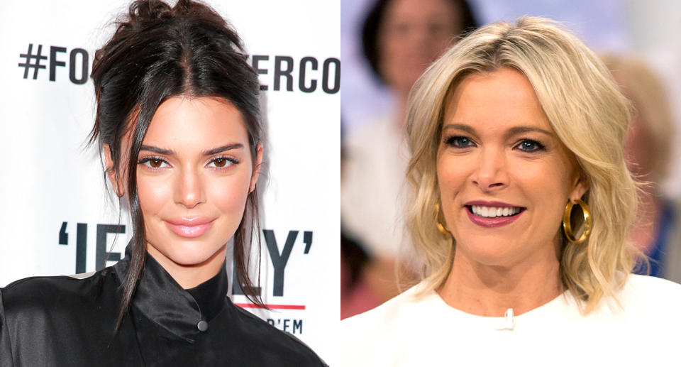 Kendall Jenner, left, and Megyn Kelly. (Photos: Getty Images)