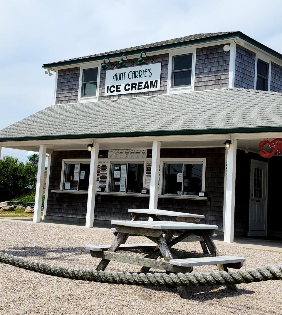 Aunt Carrie's Ice Cream is across the street from their clam shack.