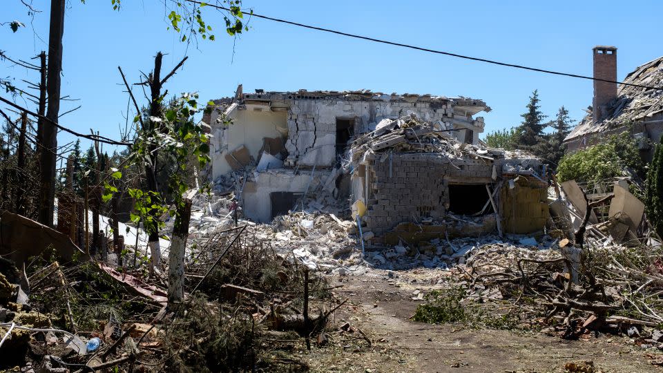 The shelled-out home of the Glushko family in Pokrovsk. - Mick Krever/CNN