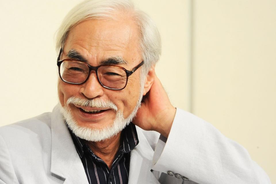 Hayao Miyazaki attends a press conference to announce his retirement on September 6, 2013, in Tokyo, Japan.
