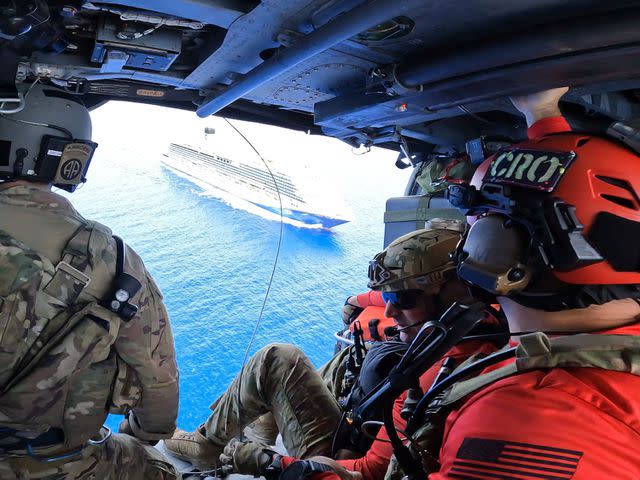 <p>U.S. Air Force photo by Tech. Sgt. Darius Sostre-Miroir</p> The 920th Rescue Wing carried out a civil search and rescue operation of a medically ill person aboard a cruise ship on May 4, 2024