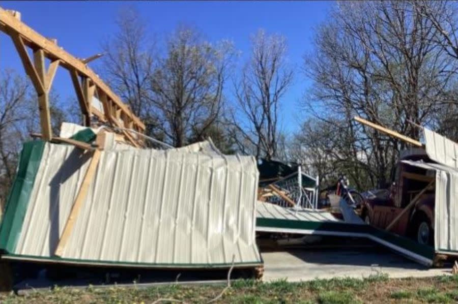 Damage done by tornado in Osage and Shawnee counties on April 16, 2024. (Courtesy National Weather Service Topeka)