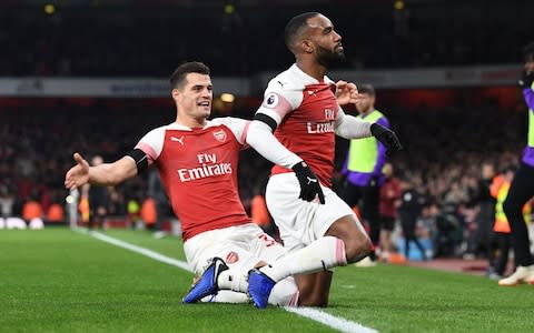 Alex Lacazette celebrates  - Credit: Getty Images