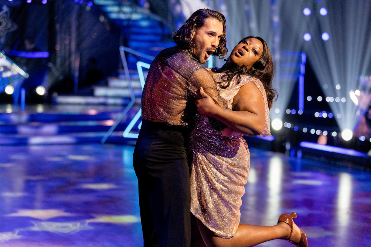 Programme Name: Strictly Come Dancing 2021 - TX: 18/09/2021 - Episode: Strictly Come Dancing - Launch Show (No. n/a) - Picture Shows:  Graziano Di Prima, Judi Love - (C) BBC - Photographer: Guy Levy