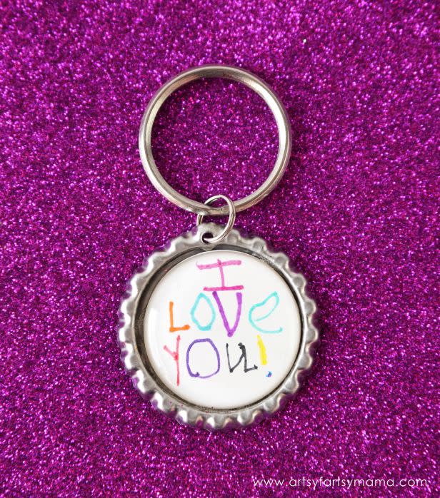 mothers day crafts for kindergarteners bottle cap keychain