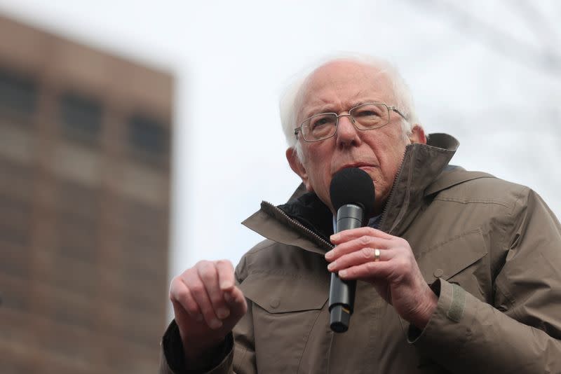 Democratic 2020 U.S. presidential candidate Senator Bernie Sanders speaks during his rally in Boston