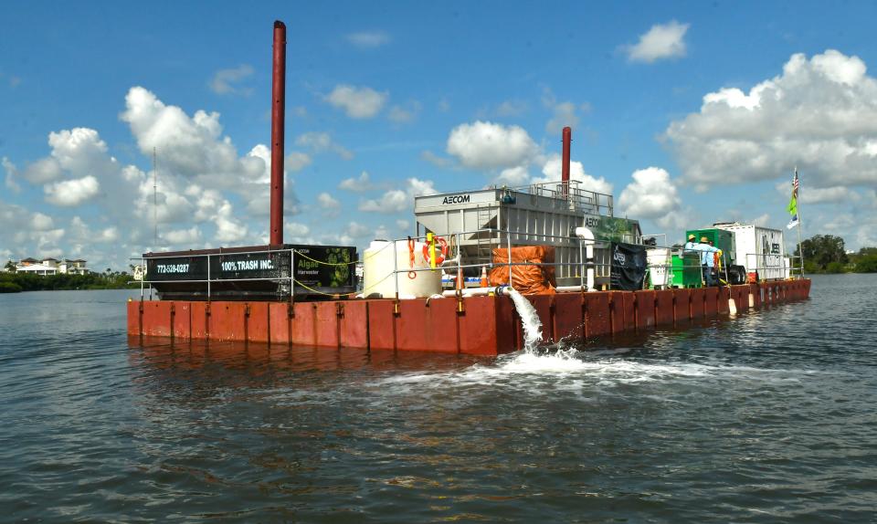  Brevard County Natural Resources Management and the Florida Dept. of Environmental Protection unveiled a new AECOM Algae Harvesting Ship. The event was held at Front Street Park in Melbourne Sept.13, and included tours of the ship on the Indian River Lagoon.