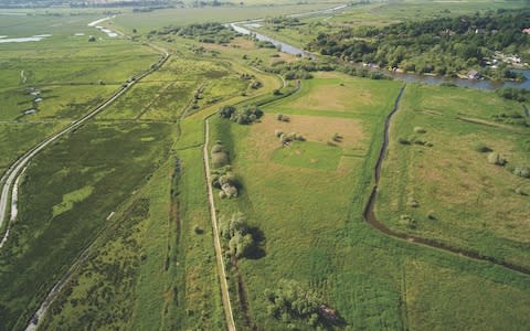  A view over Carlton Marshes, with new land to the bottom right and upper left - Credit: Suffolk Wildlife Trust