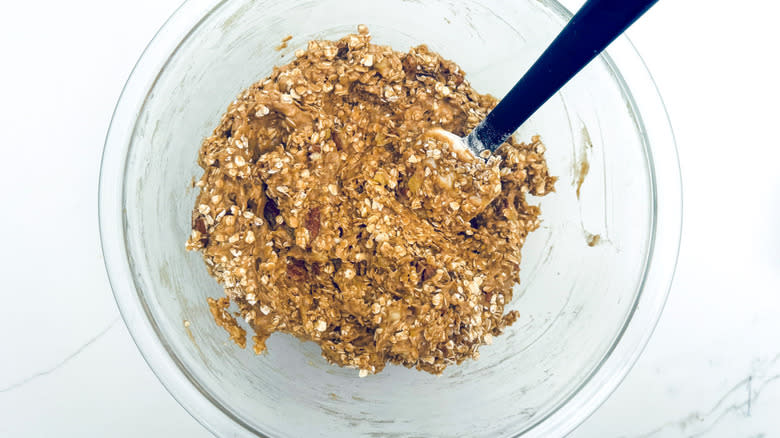 oatmeal cookie dough in bowl