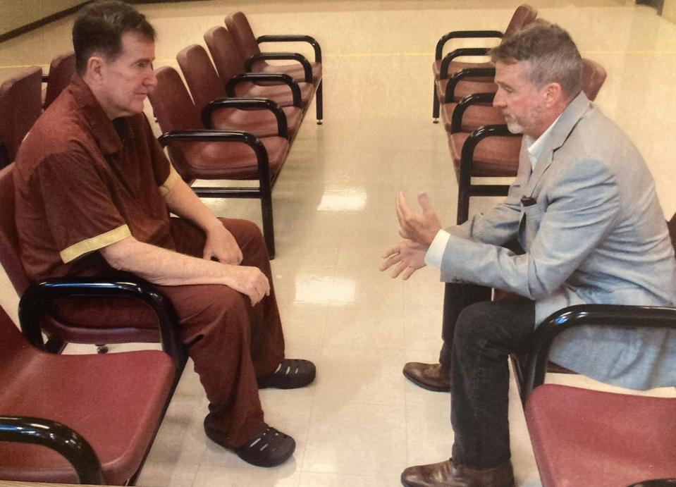 JD Mullane interviews Richard Boyle, aka the “Straw Hat Bandit” at the Pa. State Correctional Institute Phoenix in Skippack on Friday Sept. 22, 2023. “There’s one thing I want you to know,” Boyle said, his voice barely audible in the chatty din of the prison visitor center. “I’m not the Straw Hat Bandit.”