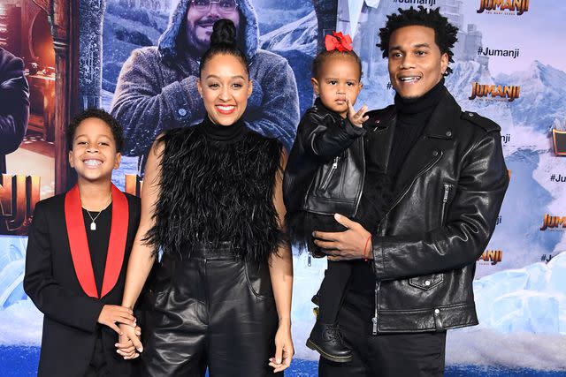 Steve Granitz/WireImage Tia Mowry and Cory Hardrict with their children