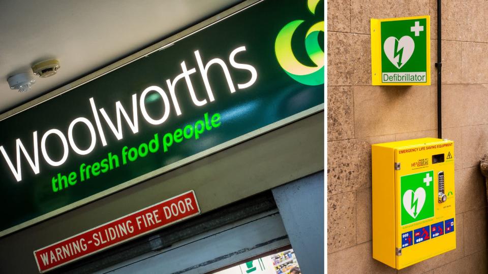 Woolworths is equipping all stores with a defibrillator. Images: Getty