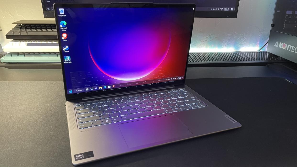  The 2024 Lenovo Slim 7i Gen 9 14-inch with backlit keyboard. 