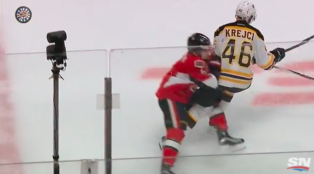 David Krejci, Chris Wideman screen shot