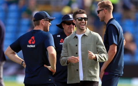 Mark Wood makes an appearance as he recovers from injury - Credit: pa