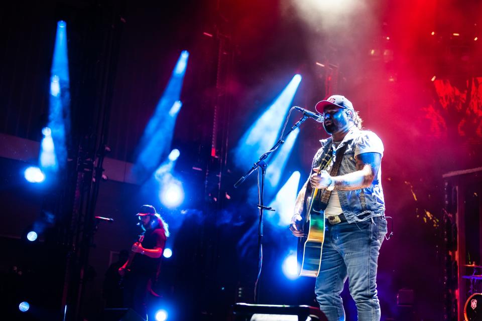 Koe Wetzel performs at Ascend Amphitheater on May 11, 2023 in Nashville, Tennessee.