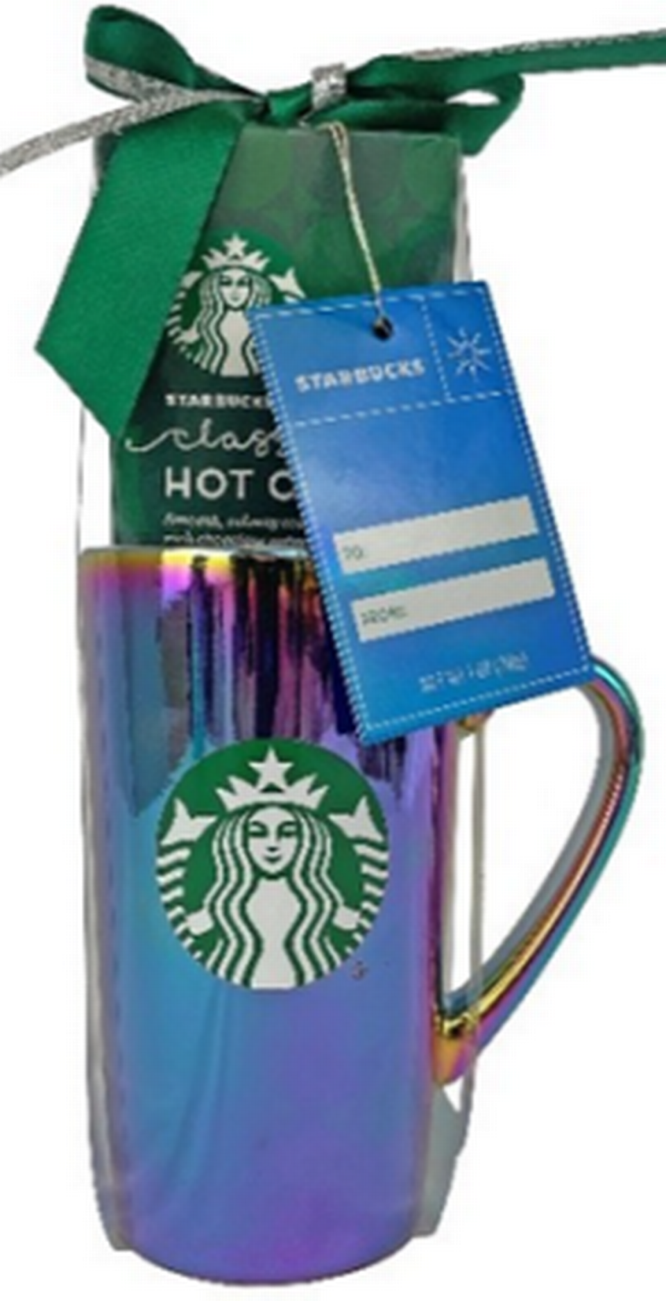 Recalled mug from Starbucks Classic Hot Cocoa and Mug gift set.