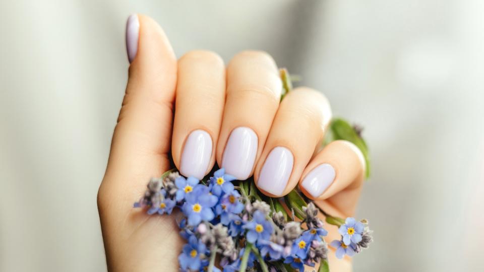 Light blue nails