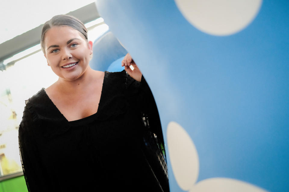 GATESHEAD, ENGLAND - OCTOBER 23: TV personality, Scarlett Moffatt, hosted a Guinness World Records TM attempt for the Largest Cream Tea Party, in celebration of The National Lottery’s 25th Birthday and its impact on bringing people together, on October 23, 2019 in Gateshead, England. Scarlett was joined by community heroes from across the UK at Sage Gateshead. (Photo by Thomas Jackson/Getty Images for National Lottery)