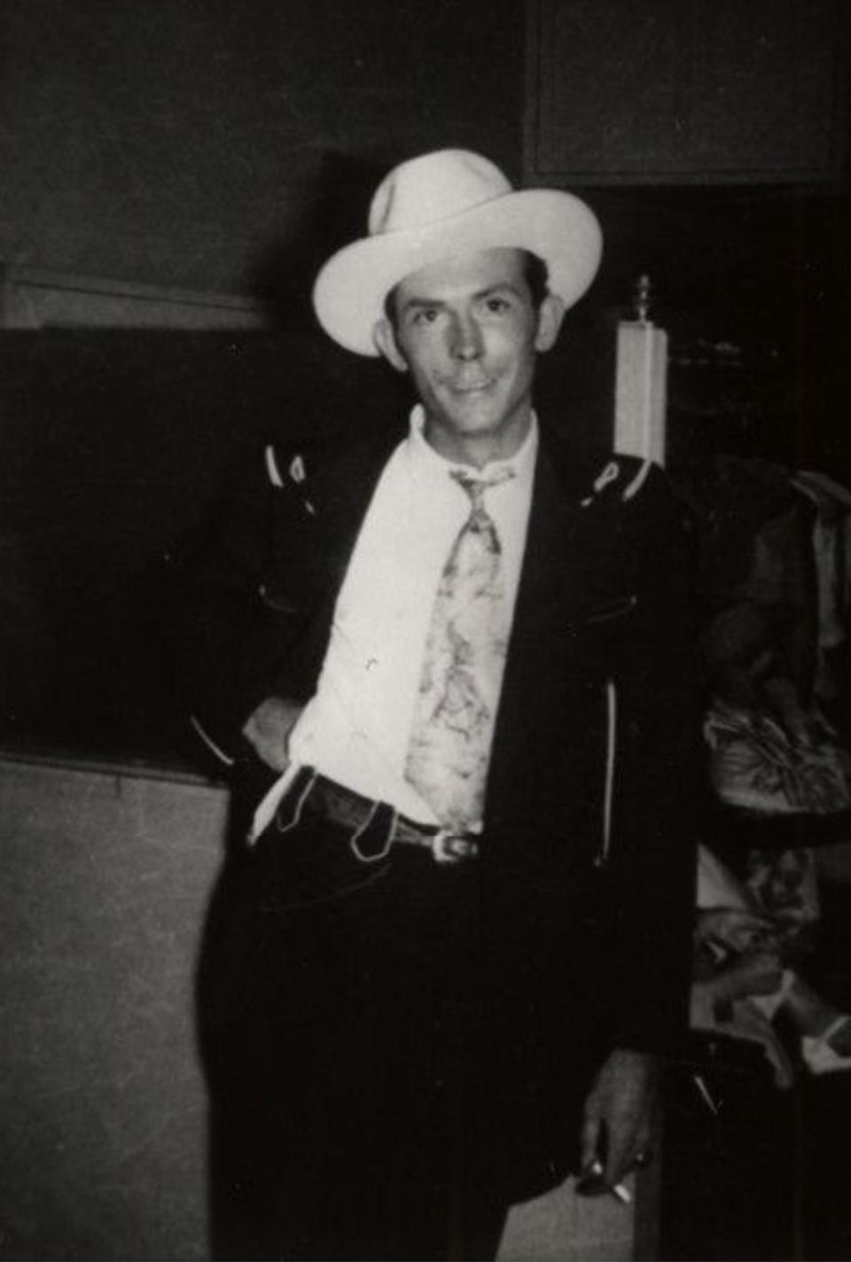 Hank Williams at WSM studios in Nashville in 1952.