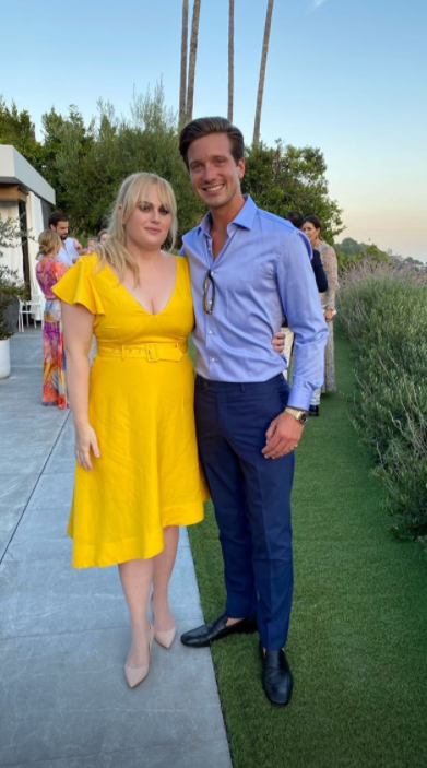 Rebel Wilson and Jacob Busch at Jacob Andreou’s wedding to British TV star Carly Steel in Beverly Hills