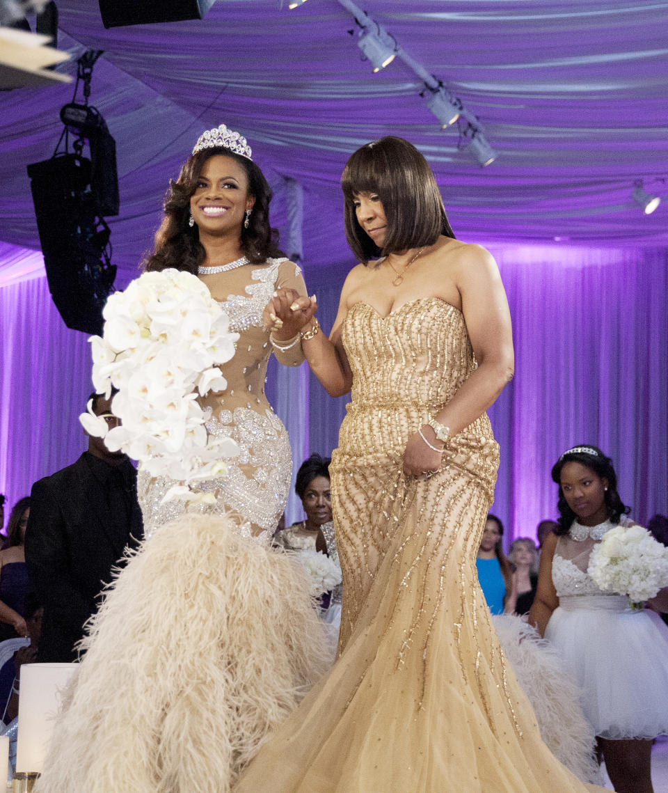 THE REAL HOUSEWIVES OF ATLANTA: KANDI’S WEDDING — Pictured: (l-r) Kandi Burruss, Joyce Burruss — (Photo by: Wilford Harewood/Bravo/NBCU Photo Bank/NBCUniversal via Getty Images)