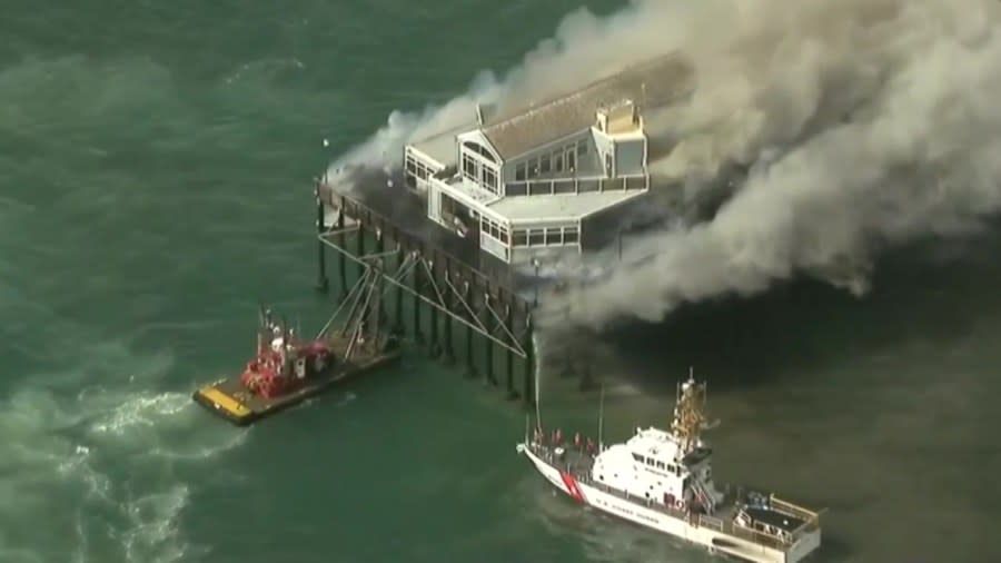 Crews are battling a fire that broke out on the Oceanside Pier Thursday afternoon.