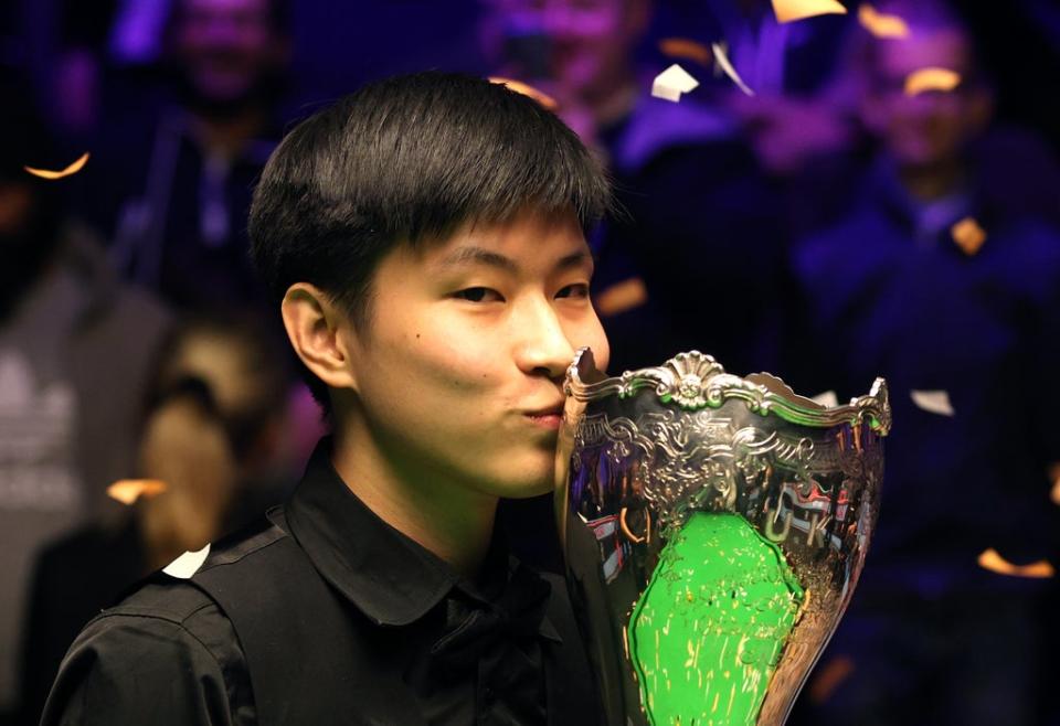 Zhao Xintong’s success means China currently holds two of the sport’s ‘triple crown’ titles (Richard Sellers/PA) (PA Wire)