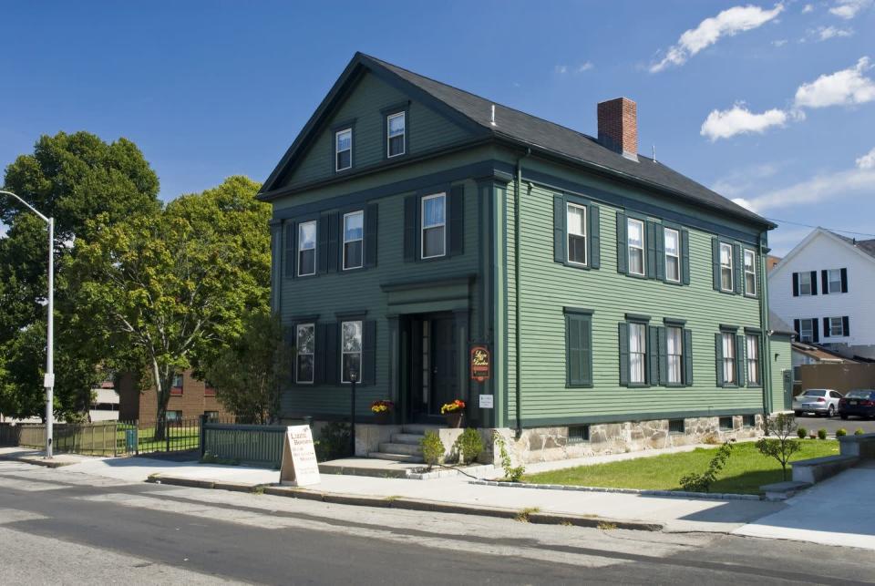 <p>You're probably familiar with the story of Lizzie Borden, who was tried for killing her family with an ax. But that's not the only possible spirit that haunts the now-bed & breakfast. Before Lizzie and her family moved in, <a href="http://www.destinationamerica.com/thehauntist/i-tried-and-failed-to-spend-a-night-at-the-lizzie-borden-bed-and-breakfast/" rel="nofollow noopener" target="_blank" data-ylk="slk:a distant relative" class="link ">a distant relative</a> occupied the home and murdered her children in the property's well. Some have reported hearing the kids playing on the top floor of the home, while others have experienced their sheets flying off their beds.</p><p><strong>Honorable Mention: </strong>The S.K. Pierce Mansion in Gardener, Massachusetts. Listen to season one, episode five of <em><a href="https://go.redirectingat.com?id=74968X1596630&url=https%3A%2F%2Fpodcasts.apple.com%2Fus%2Fpodcast%2Fdark-house%2Fid1585723806&sref=https%3A%2F%2Fwww.housebeautiful.com%2Flifestyle%2Fg4790%2Fmost-haunted-home-50-states%2F" rel="nofollow noopener" target="_blank" data-ylk="slk:Dark House" class="link ">Dark House</a></em> to learn more. </p>