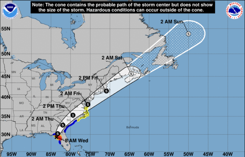 Hurricane Elsa weakened into a tropical storm overnight and is forecast to make landfall in Florida Wednesday.