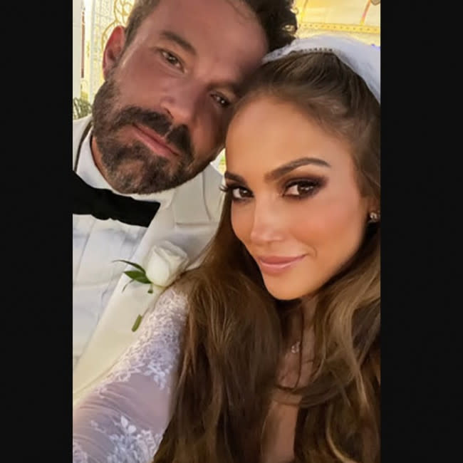 Jennifer Lopez en su boda con Ben Affleck credit:Bang Showbiz