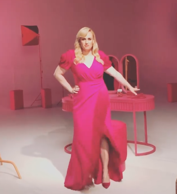 Rebel Wilson in pink ball gown