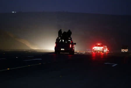 Jordanian police are seen following the execution of two Iraqi prisoners at Swaqa prison near Amman February 4, 2015. REUTERS/Muhammad Hamed