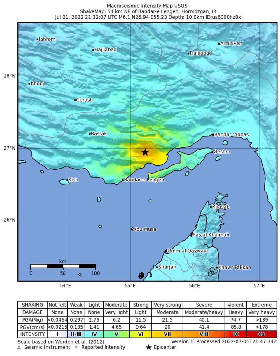 6.1 magnitude earthquake hits Bandar-e Lengeh, Iran (EPA)