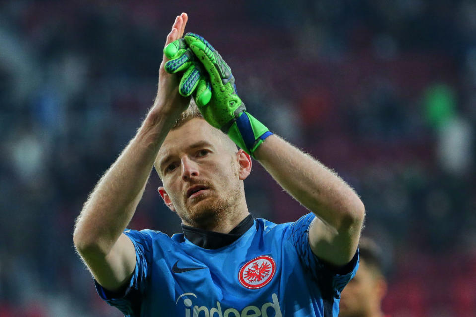 Lukas Hradecky von Eintracht Frankfurt ist im Sommer ablösefrei – und damit wohl unter anderem ein Thema bei Bayer Leverkusen.