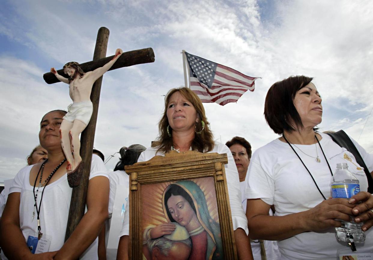 A 2010 protest in Phoenix by faith groups against Arizona's new immigration law. <a href="https://newsroom.ap.org/detail/ArizonaImmigration/fbdf5704f5544e0393349bd76c9c70fb/photo?Query=southern%20border%20jesus&mediaType=photo&sortBy=&dateRange=Anytime&totalCount=901&digitizationType=Digitized&currentItemNo=36&vs=true&vs=true" rel="nofollow noopener" target="_blank" data-ylk="slk:AP Photo/Matt York, File;elm:context_link;itc:0;sec:content-canvas" class="link ">AP Photo/Matt York, File</a>