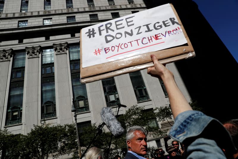 FILE PHOTO: Attorney Donziger outside the Manhattan Federal Courthouse in New York City