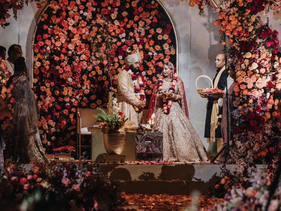 Sanjay and Carlita at their wedding at the Ritz Carlton