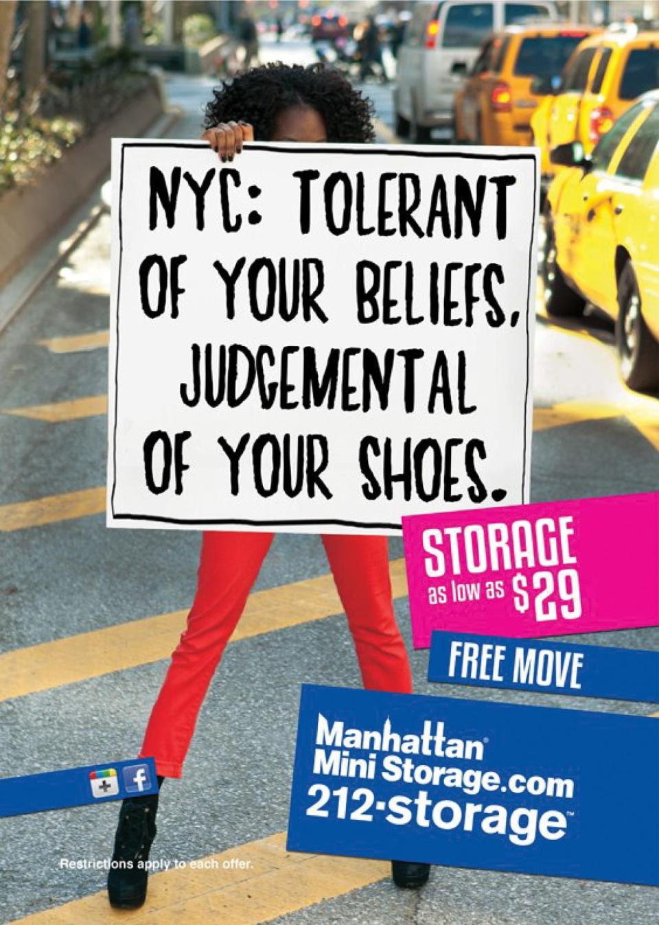 One of JewBelong’s Manhattan Mini Storage billboards