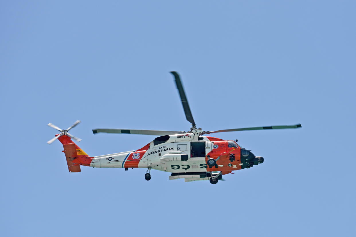 A U.S. Coast Guard Helicopter in action. (Getty Images)