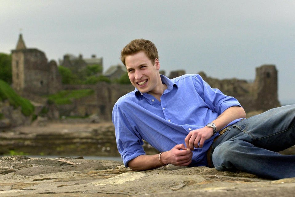 <p>Prince William on the pier at St Andrews, with the castle in the background, at the two year point int his four year History of Art degree. He later switched to geography.</p> 