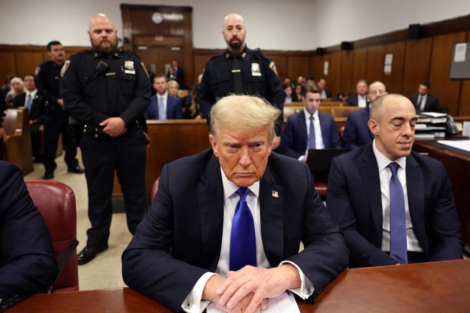 PHOTO: Former President Donald Trump sits in the courtroom during his hush money trial at Manhattan Criminal Court in New York City, May 30, 2024. (Michael M. Santiago/Getty Images)