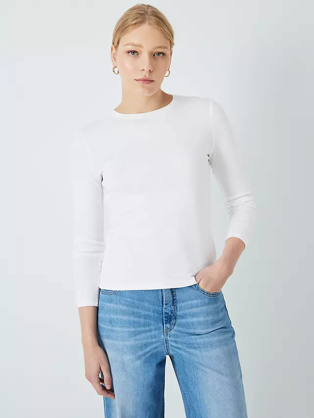 Perfect for layering, it's designed with a classic crew neckline and long sleeves. (John Lewis)