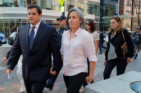 John Vandemoer, Stanford University's former head sailing coach, leaves the federal courthouse after being sentenced in Boston